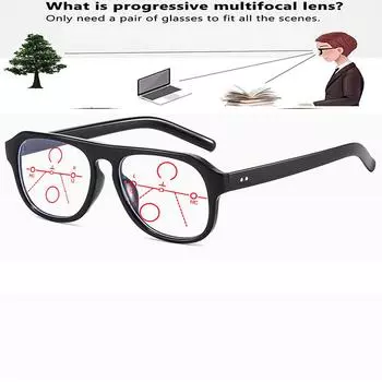 Черные круглые пилотные большие винтажные тонкие шарниры прогрессивные мультифокальные очки для чтения +0,75 до +4 +0.75 коричневый