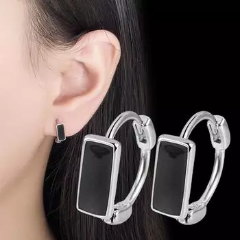 Черные крутые серьги модные простые женские серьги Ins Temperament Eardrops