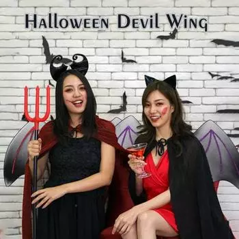 Черные Крылья Летучая Мышь Дьявол Косплей Крылья Хэллоуин Костюм Крылья Маскарад Платье-Вечеринка Реквизит Крылья Летучей Мыши Демон Аксессуары Для Косплея красный