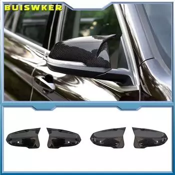 Черные крышки бокового зеркала заднего вида в стиле углеродного волокна для BMW X1 F48 X2 F39 F40 F53 F44 Z4 G39 Toyota Supra, корпус бокового зеркала