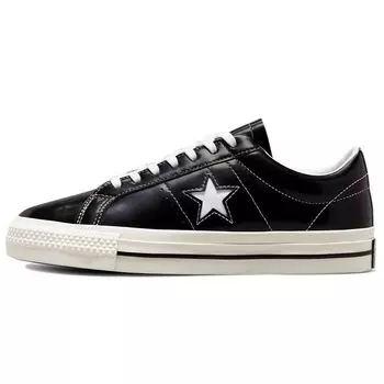 Черные лакированные кроссовки унисекс Converse One Star Low Egret 171588C 35.5