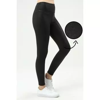 Черные леггинсы с широким поясом и сверхвысокой талией с мозаичным узором