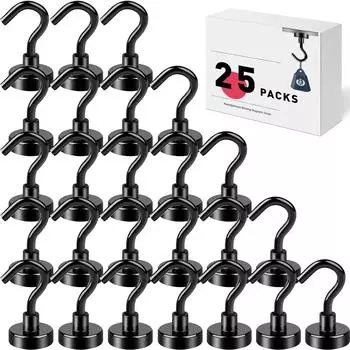 Черные магнитные крючки, 25 фунтов, прочные, сверхпрочные, круизные магнитные S-образные крючки для подвешивания, кают, гриля, кухни, гаража, рабочего места 8PCS-hei