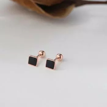 Черные маленькие винтовые застежки-гвоздики для пары сережек-гвоздиков в стиле модных