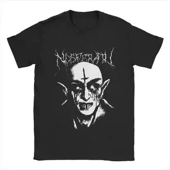 Черные металлические мужские футболки Nosferatu модные футболки с коротким рукавом и круглым вырезом футболка 100% хлопок идея для подарка одежда S чёрный