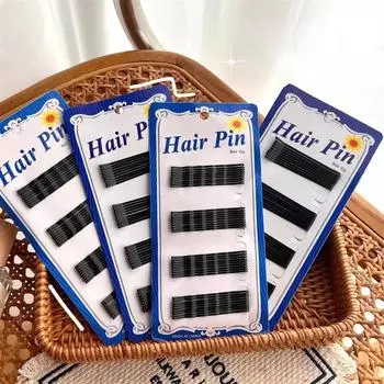 Черные металлические зажимы с одной линией, 36 шт./компл., аксессуары для укладки волос унисекс, волнистая прямая заколка-заколка, заколка для волос, заколка для волос