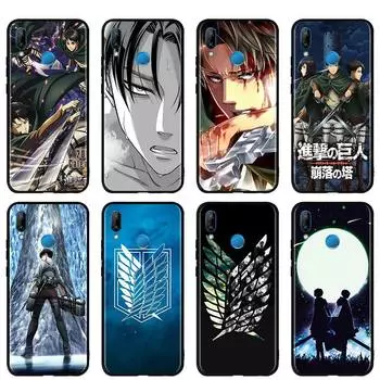 Черные мягкие чехлы для Huawei Y5 Y6 Y7 Y9 Prime 2019 Y6p Y5p Y7p Y8p Y6s Y8s Y9s чехол аниме «Атака Титанов» чехол для телефона Huawei Y5 2019