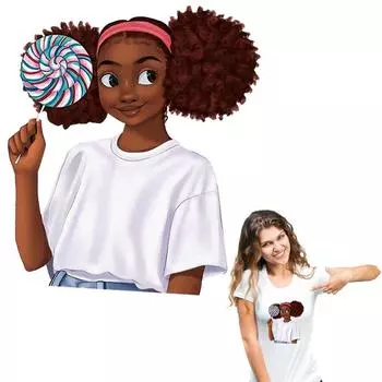 Черные наклейки для девочек на тканевые нашивки для одежды, нашивки для футболок, джинсов, термопереносные термопереносные наклейки для одежды 17.8x20.8cm