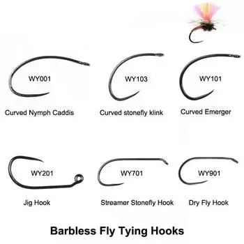 Черные никелевые крючки для завязывания мушек Bimoo, 30 шт./упак., крючки для завязывания мушек Nymph Stonefly Emerger Streamer Caddis, сухие крючки для мушки, крючки для ловли форели #8