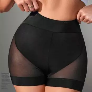 Черные перспективные сексуальные трусики-боксеры с высокой талией, подтяжка живота, утягивающие бедра, бондаж-трусы, сексуальные горячие леггинсы, шорты S чёрный