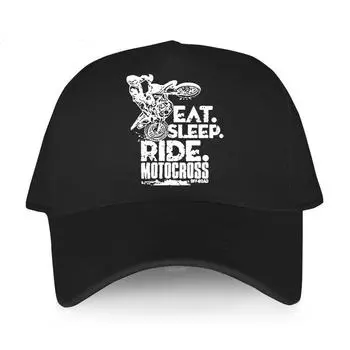 Черные повседневные кепки с принтом для мальчиков Moderno Ciclistas Eat Sleep Ride-Motocross Sujeira ali Бейсболка мужская регулируемая шляпа в стиле хип-хоп Adjustable
