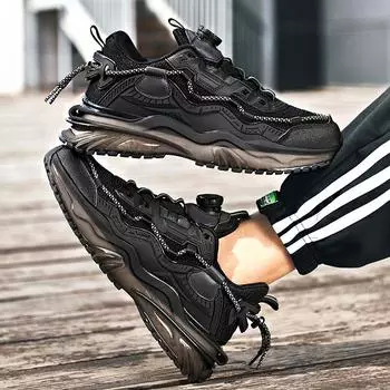 Черные повседневные туфли мужские летние кроссовки на платформе для бега мужские 2024 панк баскетбольные туфли для мужчин 39 чёрный