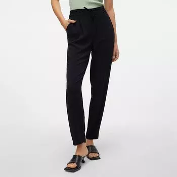 Черные прямые брюки на кулиске Женский VERO MODA L чёрный