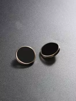 Черные пуговицы для мужских и женских костюмов, пальто, тренчкот, свитер, пуговицы для костюмов, плоские высококачественные металлические пуговицы для рубашек 1 #gold + black