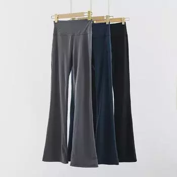 Черные расклешенные брюки для йоги с супер высокой талией для фигуры «груша» — похудение и эластичность XL