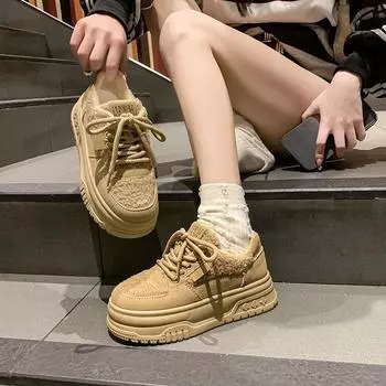 Черные роскошные кроссовки женские кроссовки на платформе зеленые корейские кавайные толстые туфли в стиле Харадзюку коричневые модные женские зимние спортивные туфли 35 хаки