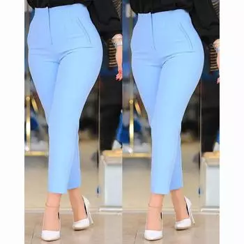 Черные, розовые, коричневые, красные, укороченные рабочие брюки с высокой талией, женские облегающие офисные формальные брюки, модные женские брюки XS темно-зеленого