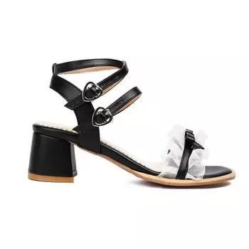 Черные розовые женские босоножки на среднем каблуке, маленькие, большие, размер 32 46 34 белый