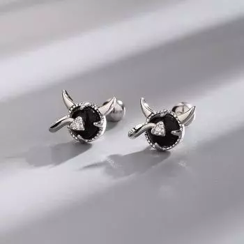 Черные серьги-гвоздики с винтами в форме дьявола, креативные серьги-гвоздики