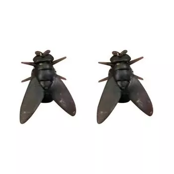 Черные серьги-гвоздики в виде мух, 3D, имитация насекомых, реалистичные мини-серьги-гвоздики в виде мух, легкие украшения, подарок-прикол для него/нее 1 Pair