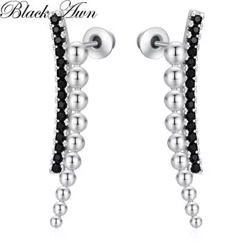Черные серьги-капли для женщин, черные ювелирные изделия, подарочные серьги-гвоздики