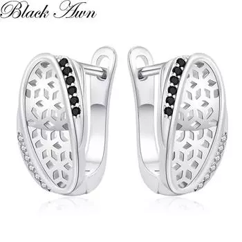 Черные серьги-капли для женщин, черные ювелирные изделия, подарочные серьги-кольца