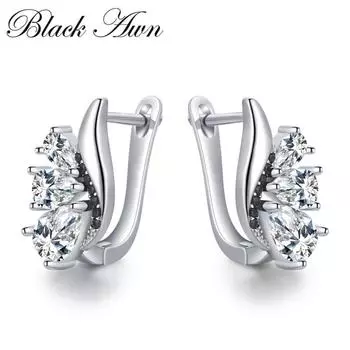 Черные серьги-подвески Black Awn