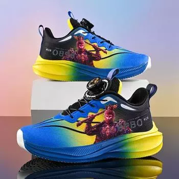 Черные сетчатые дышащие детские кроссовки Myth Wukong с вращающейся пряжкой для подростков, новые баскетбольные кроссовки для весны и лета 31