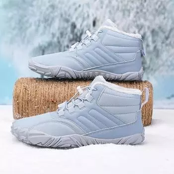 Черные, синие, зеленые зимние ботинки для мужчин и женщин, повседневная обувь для ходьбы босиком по снегу, рабочая обувь для улицы, женские теплые меховые мужские ботинки на щиколотку, зимние ботинки 47 светло-синий