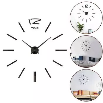 Черные современные металлические настенные часы размером 130*130 см, современный дизайн
