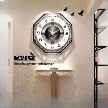 Черные современные настенные часы, бесплатная доставка, большие стеклянные настенные часы в скандинавском стиле для гостиной, минималистичные, Reloj Pared, домашний декор