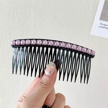 Черные сплавные заколки для волос с жемчугом и бриллиантами Женские корейские элегантные заколки для волос Темпераментные элегантные аксессуары для волос для девушек