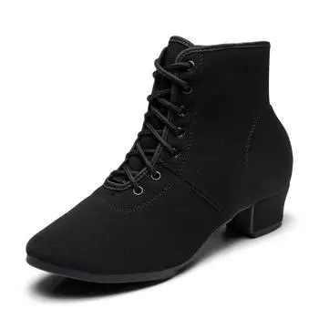 Черные танцевальные туфли из ткани Оксфорд, высокие женские туфли на мягкой подошве, современные джазовые туфли для учителей, туфли для моряцких танцев 34 чёрный