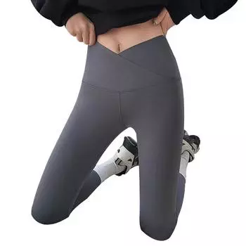 Черные тонкие леггинсы женские с V-образной талией узкие тонкие леггинсы для фитнеса повседневные модные спортивные штаны для йоги S кофейный