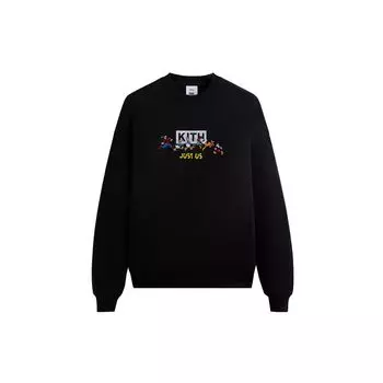 Черные топы унисекс с круглым вырезом для всей семьи Kith For Mickey & Friends KHM031744-001 S