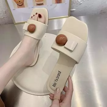 Черные туфли для женщин 2024 года, женские тапочки, плоские шлепанцы, домашние сандалии, летние мягкие домашние сандалии для дома, натуральная кожа, сандалии H 35