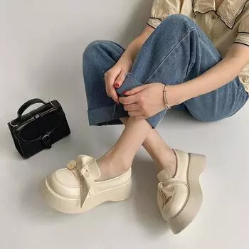 Черные туфли из натуральной кожи в британском стиле в стиле ретро, женские, весна-лето 2025, новые простые базовые туфли с круглым носком, модные одинарные туфли 35 чёрный