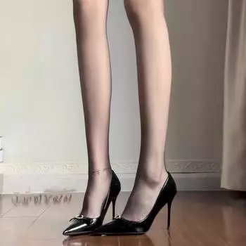 Черные туфли на высоком каблуке со стразами и бантом, женские, новинка осени и зимы 2024 года, заостренный нос, тонкий каблук, лакированная кожа, сексуальные одинарные туфли Imperial Sister 34