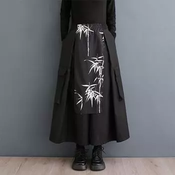 Черные винтажные повседневные свободные брюки с высокой талией больших размеров, весенне-осенние широкие брюки, женские брюки