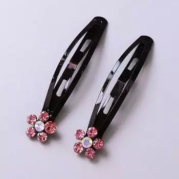 Черные заколки для волос со стразами, шпильки для волос, хрустальные аксессуары для волос, заколки, головные уборы для детей и девочек чёрный