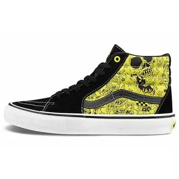 Черные желтые кроссовки унисекс Vans Mike Gigliotti x SpongeBob SquarePants x Skate Sk8-Hi VN0A5FCCZAU 34.5