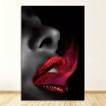 Черные женщины и красная помада постер африканские женщины портрет холст печать настенные картины для гостиной художественные картины 20x30cm