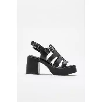 Черные женские босоножки на каблуках