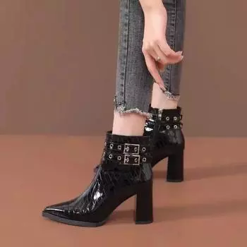 Черные женские ботильоны осень-зима 2024 года, ботильоны Y2k по акции, шикарные и элегантные, распродажа, тренд, удобные женские короткие туфли 34