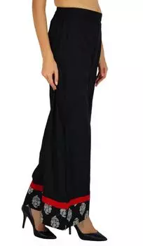 Черные женские брюки Amoghah Palazzo из хлопка с эластичной талией и широкими штанинами на заказ Small чёрный