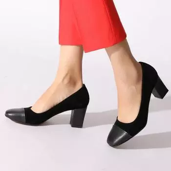 Черные женские классические туфли на каблуке