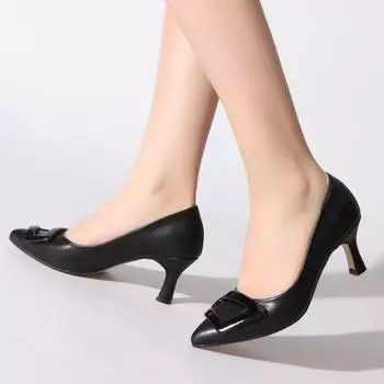 Черные женские классические туфли на каблуке