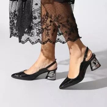 Черные женские классические туфли на каблуке