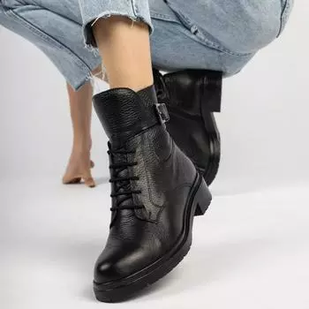 Черные женские кожаные сапоги из натуральной кожи