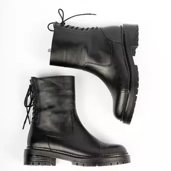 Черные женские кожаные сапоги из натуральной кожи